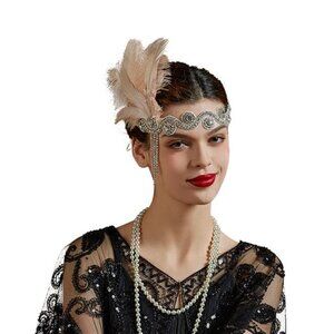 Flapper Headband for Women Pink